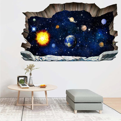 3D Outer Space Planets Wall Stickers