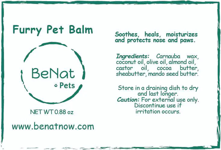 BeNat Pets. Furry Pet Balm. 0.9 oz.