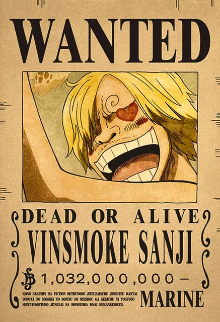 Anime Luffy Gear 5 One Pieces Bounty Wanted Posters