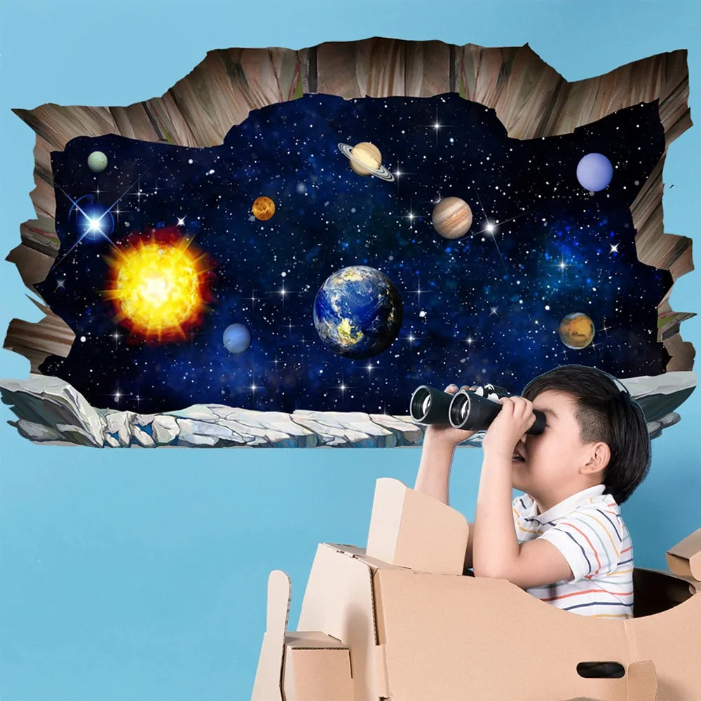 3D Outer Space Planets Wall Stickers