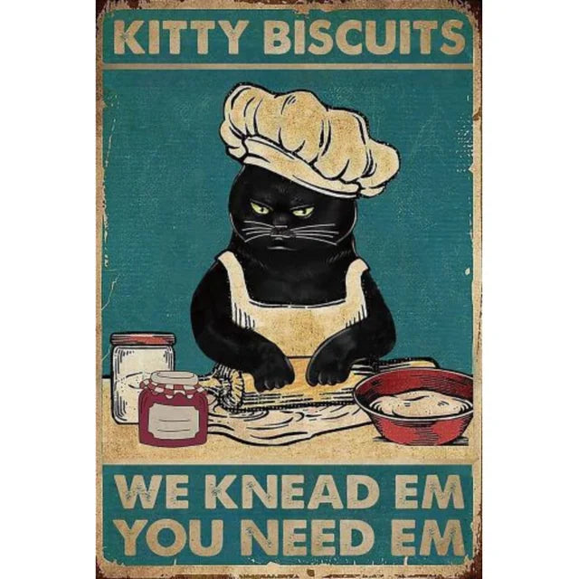 Funny Cat Metal Tin Sign