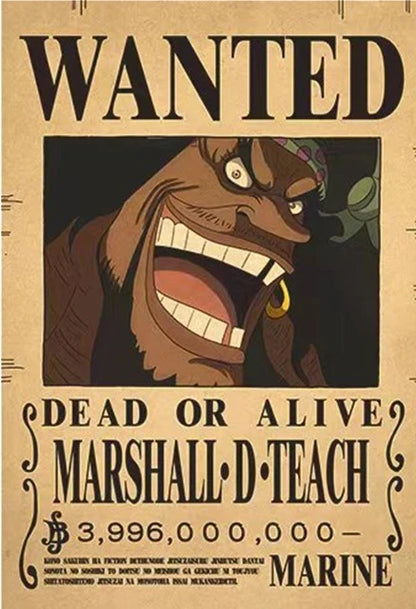 Anime Luffy Gear 5 One Pieces Bounty Wanted Posters