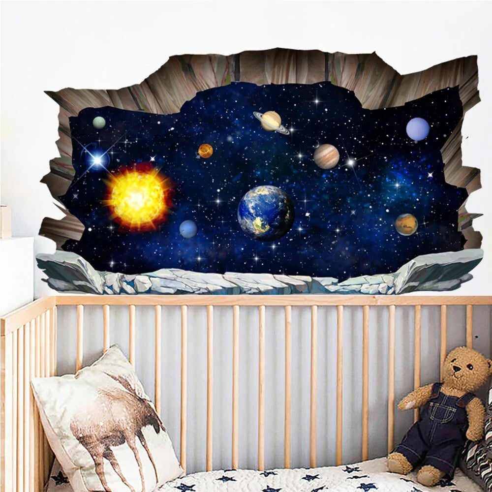 3D Outer Space Planets Wall Stickers