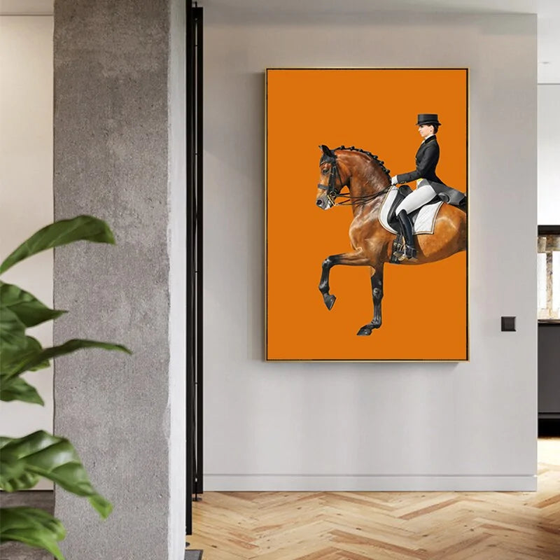 Abstract Horse Painting Knight Canvas Art