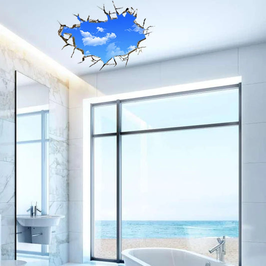 3D Blue Sky White Clouds Wall Sticker