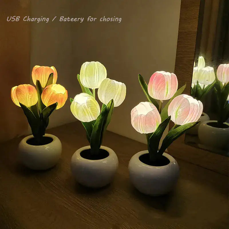 LED Tulip Lamp Night Simulation Flower