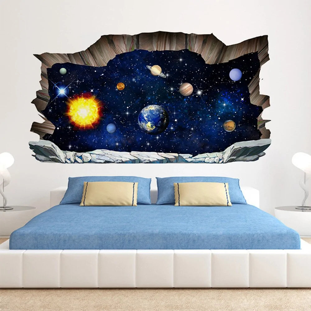 3D Outer Space Planets Wall Stickers