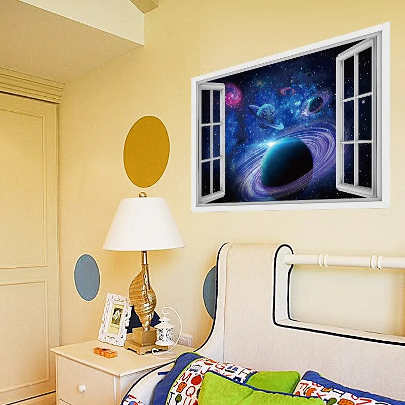 3D Outer Space Planets Wall Stickers