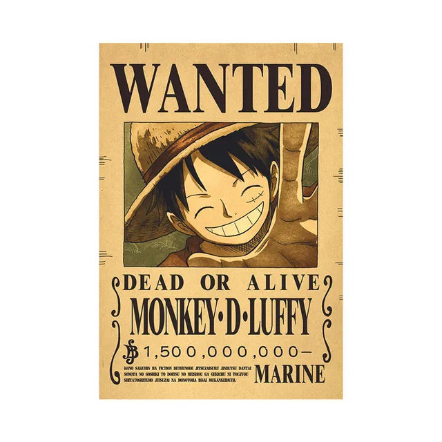 Anime Luffy Gear 5 One Pieces Bounty Wanted Posters