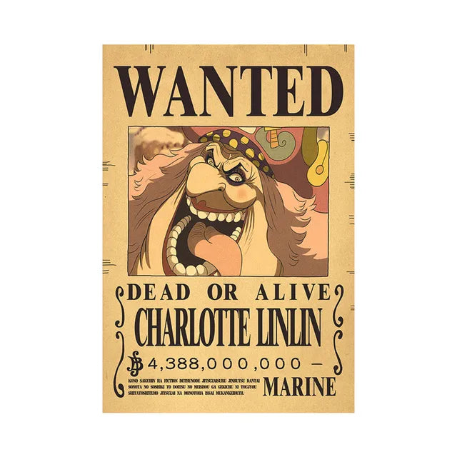 Anime Luffy Gear 5 One Pieces Bounty Wanted Posters